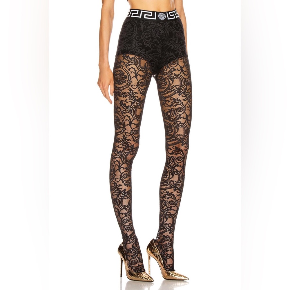 Black Versace Lace tights
